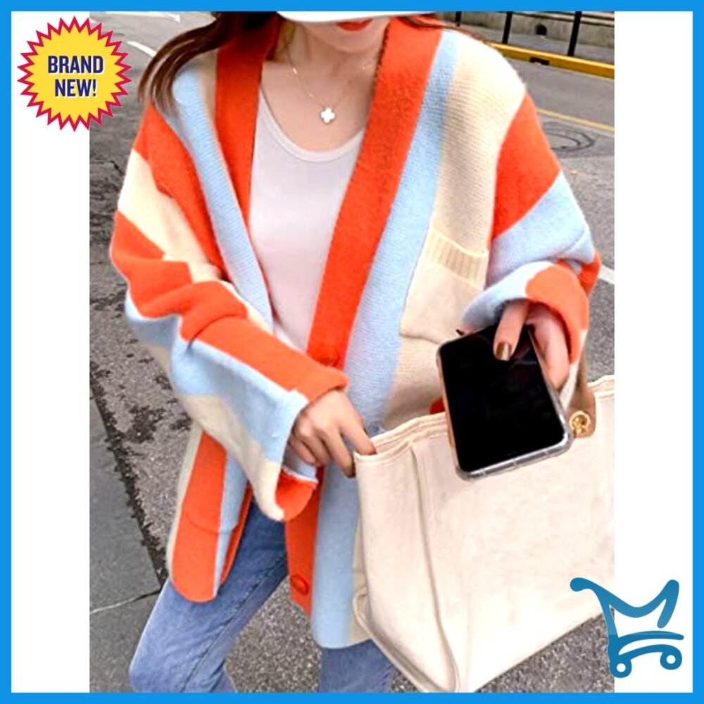 Oversized Chunky Knit Cardigan Long Sleeve Button Front Pockets - Picture 6 of 7